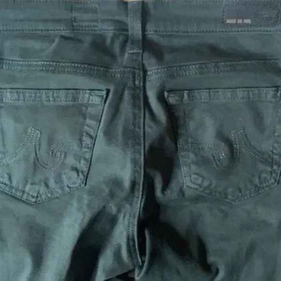 AG Women's The Stilt Cigarette Jean in Deep Green (Almost Black) - Picture 5 of 5